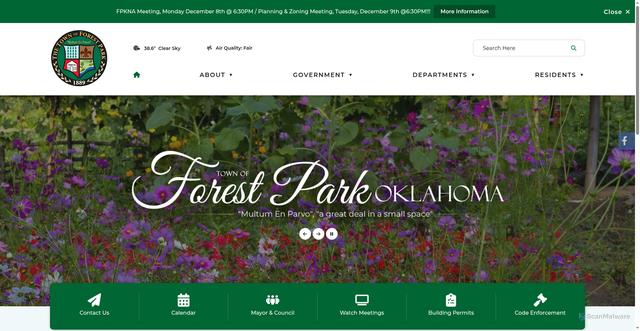 Security scan screenshot of https://forestparkok.gov/