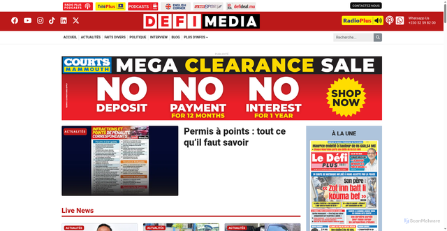 Security scan screenshot of https://defimedia.info