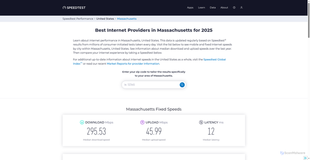 Security scan screenshot of https://dlb666.pages.dev/performance/united-states/massachusetts