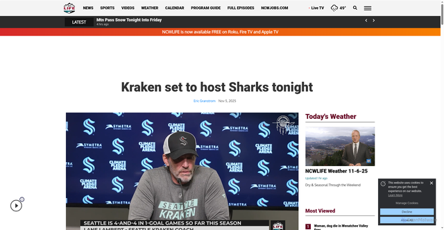 Security scan screenshot of https://www.ncwlife.com/sports/kraken-set-to-host-sharks-tonight/article_8d557e58-c149-401a-9fe3-a721de4325e7.html