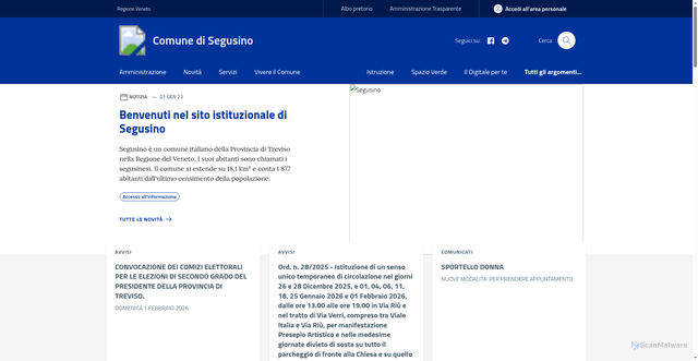 Security scan screenshot of https://www.comune.segusino.tv.it/