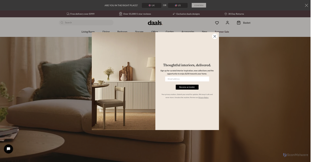Security scan screenshot of https://daals.com