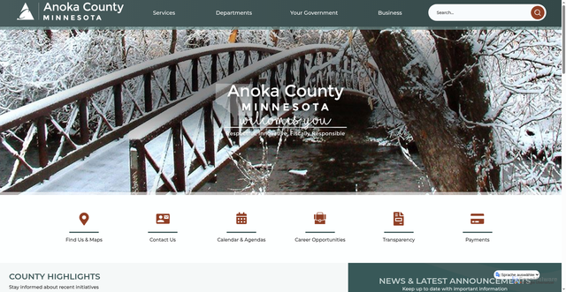 Security scan screenshot of https://anokacountymn.gov/