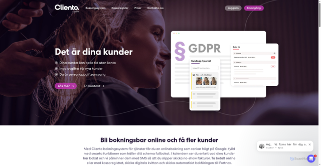 Security scan screenshot of https://cliento.com/