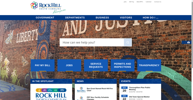 Security scan screenshot of https://www.cityofrockhill.com/