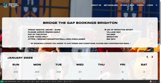 Security scan screenshot of http://btgfootballbookings.com/bookings/Brighton