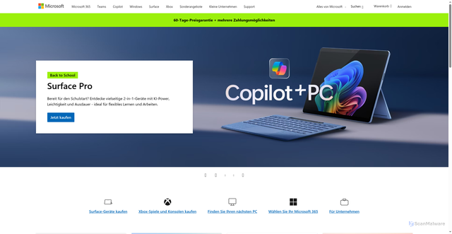 Security scan screenshot of https://microsoft.com/