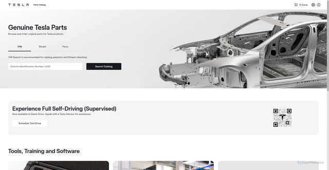 Security scan screenshot of https://epc.tesla.com
