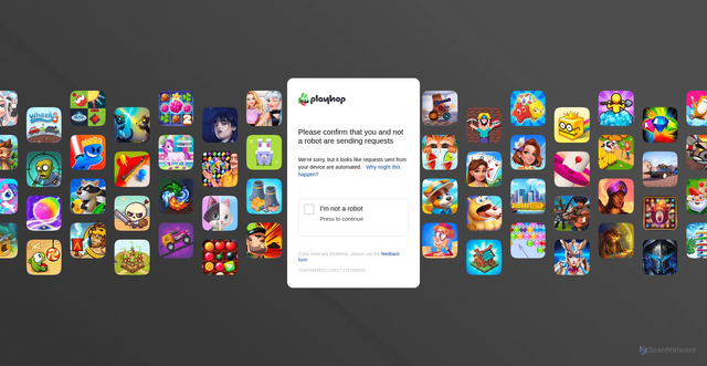 Security scan screenshot of https://playhop.com/