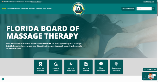 Security scan screenshot of https://floridasmassagetherapy.gov/