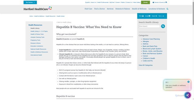 Security scan screenshot of http://199.231.17.152/health-wellness/health-resources/health-library/detail?id=cdc04&lang=en-us