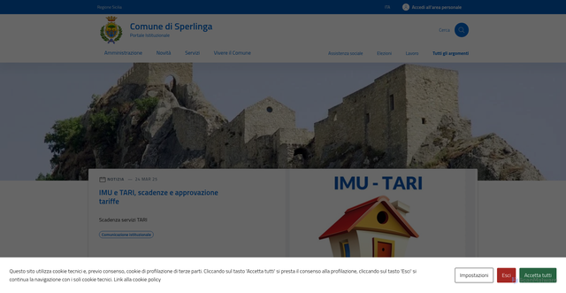 Security scan screenshot of https://comune.sperlinga.en.it/
