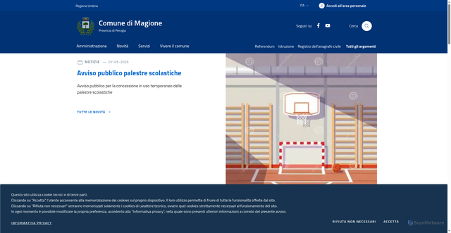 Security scan screenshot of https://www.comune.magione.pg.it