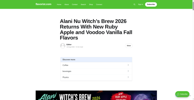 Security scan screenshot of https://www.flavorist.com/alani-nu-witchs-brew-2026-ruby-apple-voodoo-vanilla/