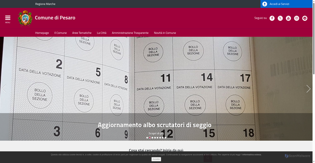 Security scan screenshot of https://www.comune.pesaro.pu.it/