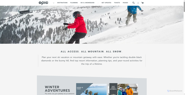 Security scan screenshot of https://www.snow.com/
