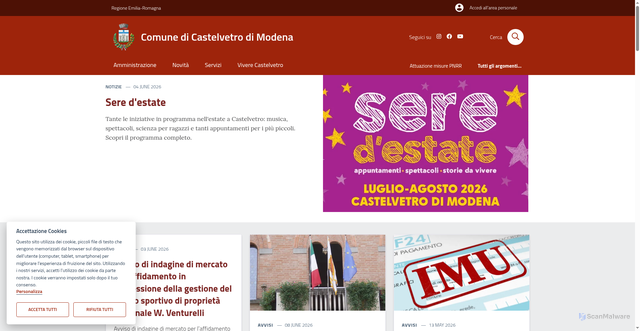 Security scan screenshot of https://www.comune.castelvetro-di-modena.mo.it