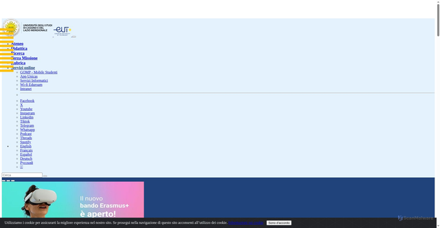 Security scan screenshot of https://www.unicas.it/