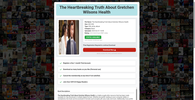Security scan screenshot of https://api-int.fmaas-devstage-backend.fmaas.res.ibm.com/book-search/YJoKzq/270003/the-heartbreaking-truth_about-gretchen-wilsons-health.pdf