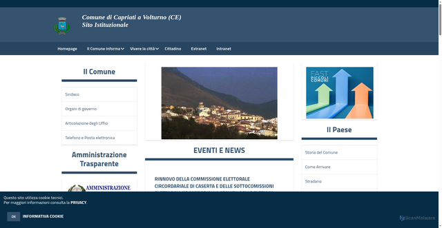 Security scan screenshot of https://www.comune.capriatiavolturno.ce.it/
