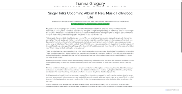Security scan screenshot of https://zwawablog-20jl46aesh.edgeone.app/13763-singer-talks-upcoming-album-new-music-hollywood-life.html
