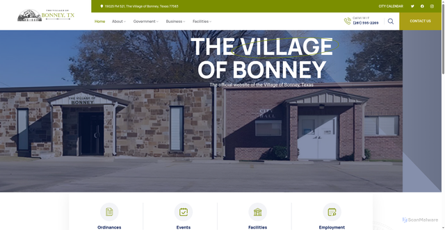 Security scan screenshot of https://www.bonneytexas.gov/