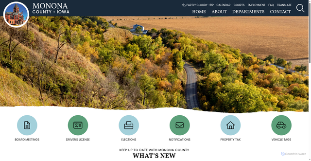 Security scan screenshot of https://mononacountyiowa.gov/