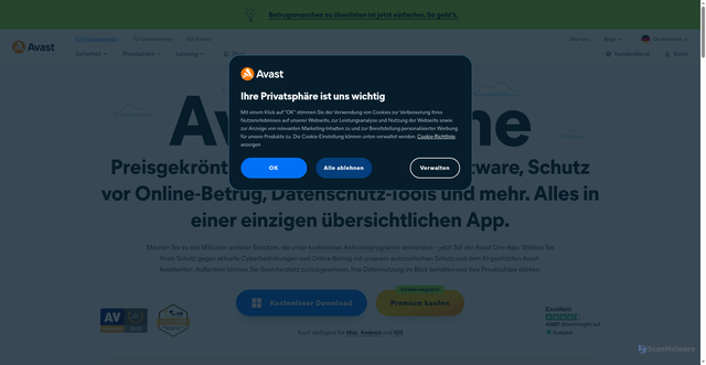 Security scan screenshot of https://s6485889.iabs.u.avast.com