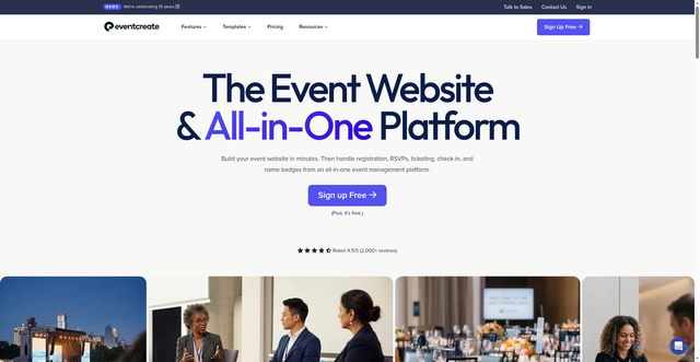 Security scan screenshot of https://www.eventcreate.com