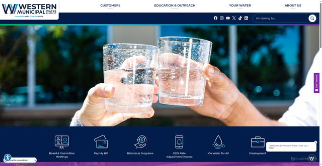 Security scan screenshot of https://westernwaterca.gov/