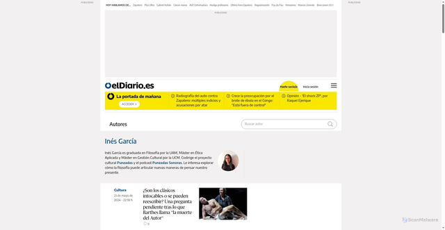 Security scan screenshot of https://www.eldiario.es/autores/ines-garcia/