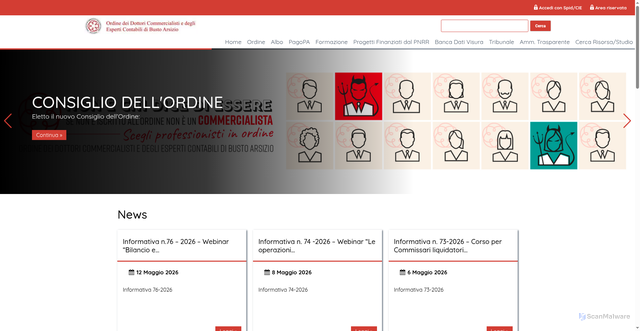 Security scan screenshot of https://www.odcec-busto.it