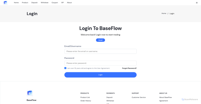 Security scan screenshot of http://baseflowchain.com/