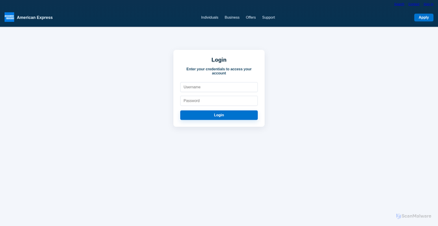 Security scan screenshot of https://american-express-applications.vercel.app/