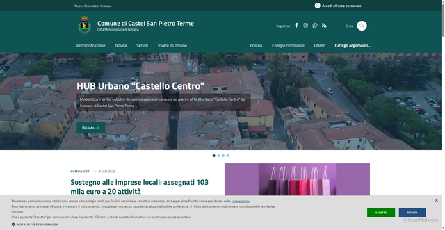 Security scan screenshot of https://www.comune.castelsanpietroterme.bo.it/