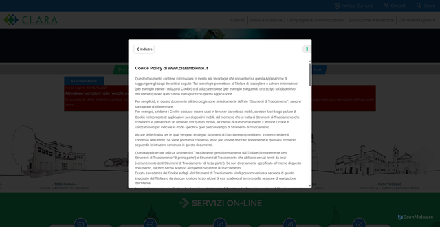 Security scan screenshot of https://www.clarambiente.it/