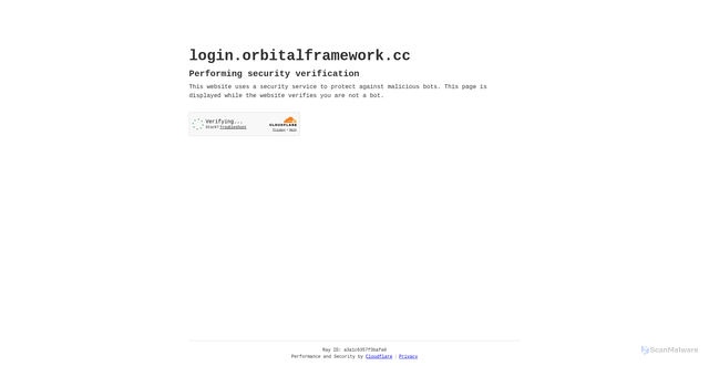 Security scan screenshot of https://login.orbitalframework.cc