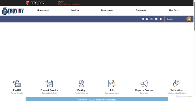 Security scan screenshot of https://troyny.gov/
