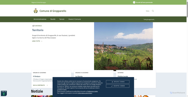 Security scan screenshot of https://www.comune.gropparello.pc.it