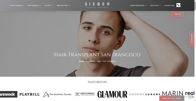 Security scan screenshot of https://www.sieberplasticsurgery.com/procedures/hair/hair-transplant/