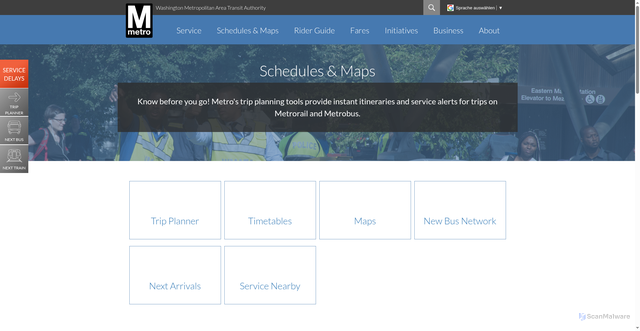 Security scan screenshot of https://www.wmata.com/schedules/