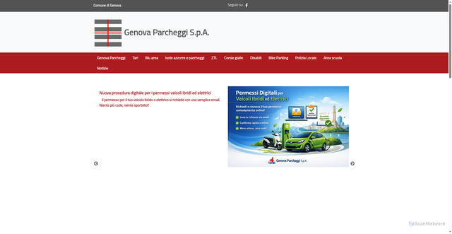 Security scan screenshot of https://www.genovaparcheggi.com