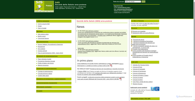 Security scan screenshot of https://www.sds.prato.it/