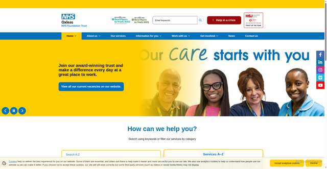 Security scan screenshot of http://www.oxleas.nhs.uk/