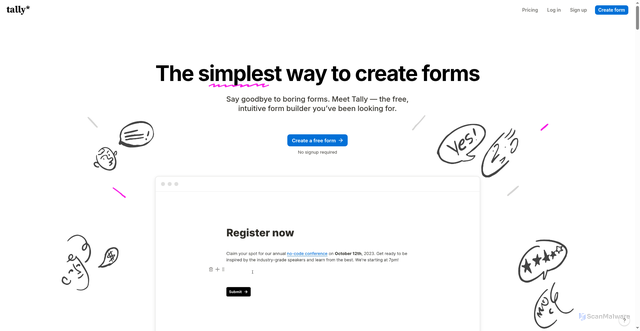 Security scan screenshot of https://tally.so/