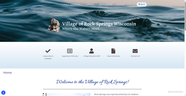 Security scan screenshot of https://rockspringswi.gov/