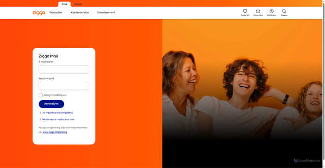 Security scan screenshot of https://pop.ziggo.nl