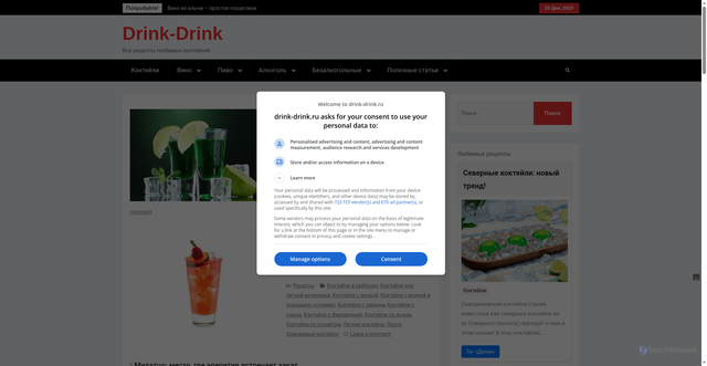 Security scan screenshot of https://drink-drink.ru
