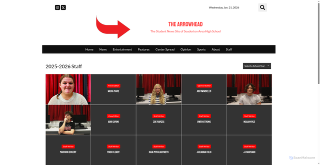 Security scan screenshot of https://thearrowheadonline.com/staff/
