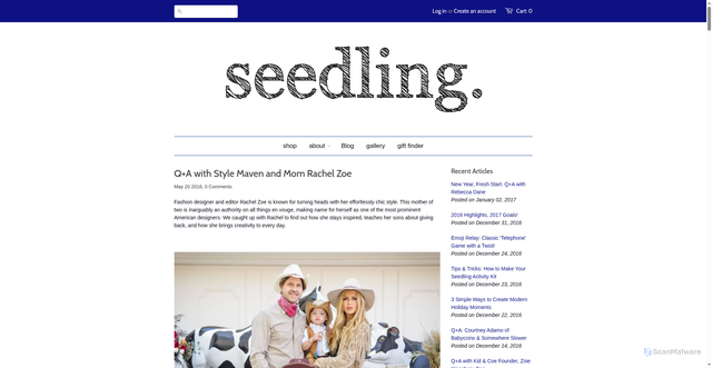 Security scan screenshot of https://www.seedling.com/blogs/cultivate/126022787-q-a-with-style-maven-and-mom-rachel-zoe